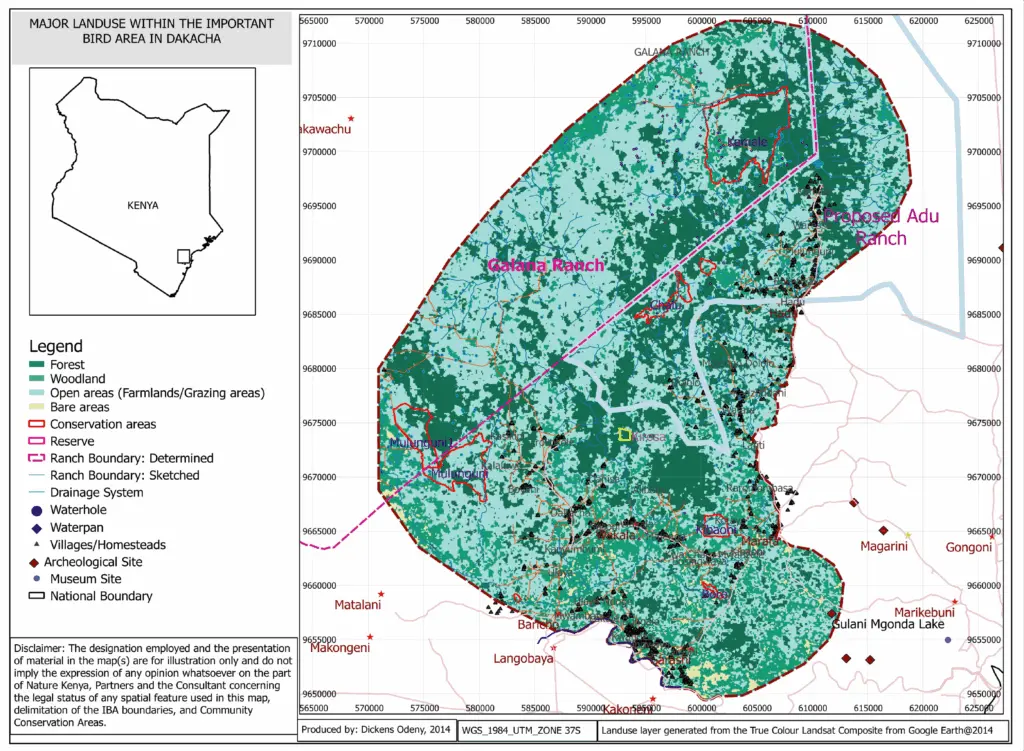 Map of Dakatcha Woodland, Kenya