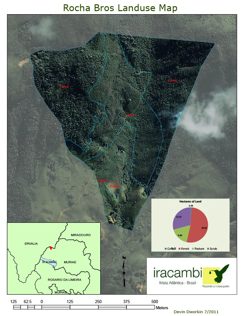 Map of the triangular-shaped Rocha Bros plot of land